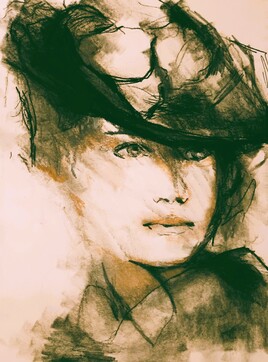 femme au chapeau noir