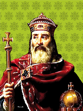 Portrait de charlemagne pop art