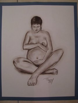 femme enceinte sépia