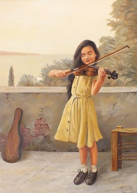 Josette avec son violon