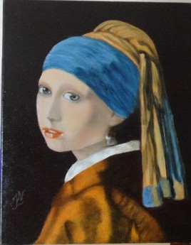 La jeune fille à la perle (d'après Johannes Vermeer