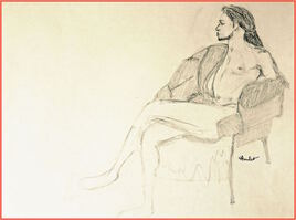 Homme assis nu 1/3, Charles / Drawing A naked man sitting, Charles