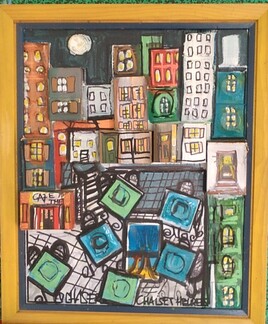 "Terrasse de caf&eacute; by night"