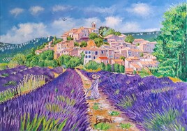 GORDES village du Lub&eacute;ron toile huilek8 70x50