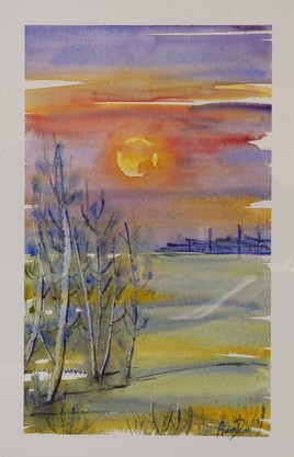 Coucher du soleil dans la plaine