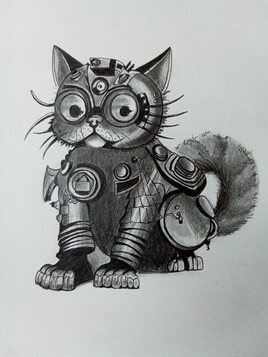 art steampunk,un chaton qui en impose.