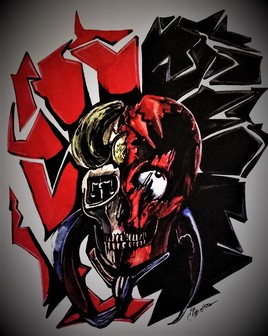 comics skull double face