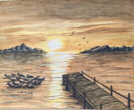 Ponton au Coucher du Soleil 002