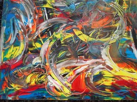 ELIE BERNARD ORIGINALE ACRYLIQUE SUR TOILE 100X100