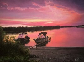 Les bateaux à l'aube