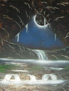 Grotte de Narax ;peinture sur toile.