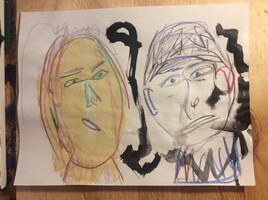 series of 5 recent brush on copy paper works #5