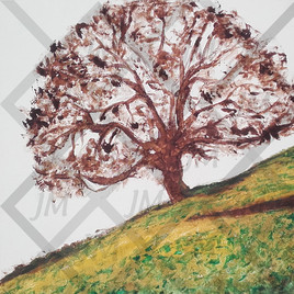 Peinture acrylique arbre d'automne