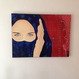 " Femme voil&eacute;e au regard envo&ucirc;tant "