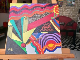 Fantaisie jaune -  40*40 cm  -   2022