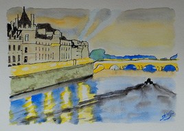 La Seine au cr&eacute;puscule