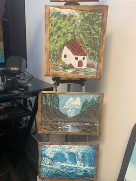 Peinture acrylique cadrage derable