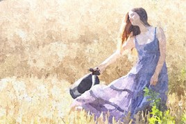 Jeune fille en bleue