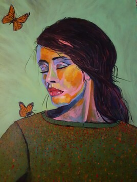 Jeune femme aux papillons
