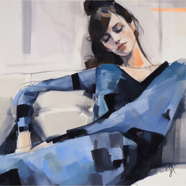 Young woman on a sofa...