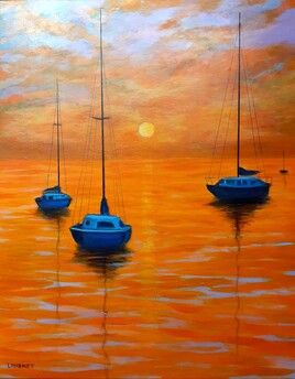 Couch&eacute; de soleil sur la mer