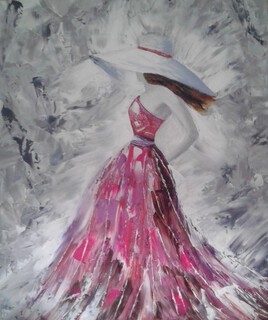 femme &agrave; la robe rouge