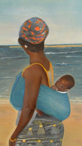 jeune s&eacute;n&eacute;galaise et son b&eacute;b&eacute;