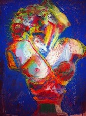 Buste à chevelure flamboyante.