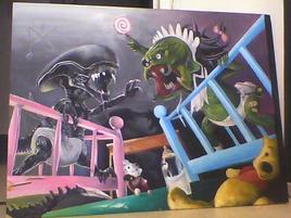 alien vs predateur en mode bébé