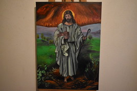 jesus le sauveur peinture à l'huile sur toile