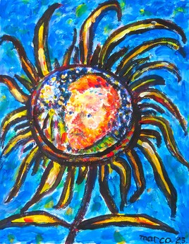 Vincent en tournesol Acrylique 40 x 50