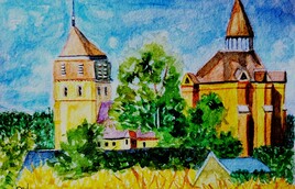 Vue de la Coll&eacute;giale d'Ibos