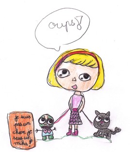 Fille qui a confondu son chien avec un Mika