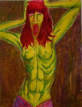 cri de la femme en vert