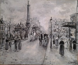 La Bastille en noir et blanc
