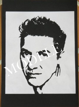 Etienne Daho-Portrait-Stencil-Papier- paper-Scrapbooking