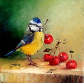 La m&eacute;sange et les cerises