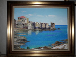 peinture sur toile village Corse