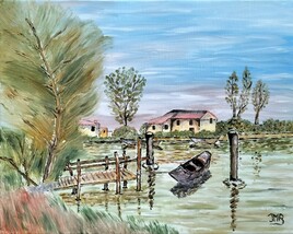 Le Ponton / Huile sur toile / 33 x 41 com / Ao&ucirc;t 2025