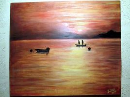 COUCHER DE SOLEIL AU PECHEUR