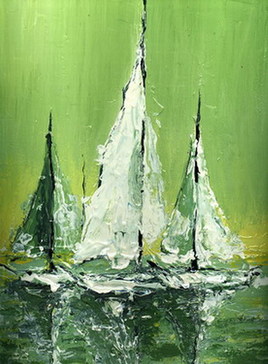 "Voiliers dans vert"