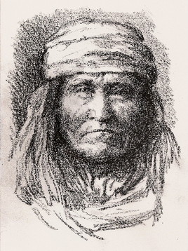 T&ecirc;te d'un chef apache.