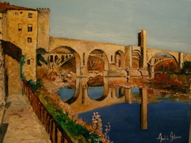 Pont construit en 1315 a Bessalu Espagne