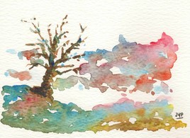 Aquarelle - L'arbre et les couleurs