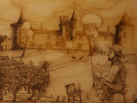 H. de Toulouse Lautrec peignant Malrom&eacute;