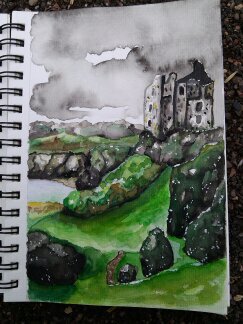Paysage d'Ecosse &agrave; l'aquarelle