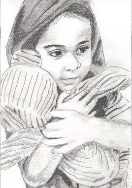 Petite fille avec doudou