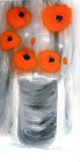 coquelicots vase gris  1