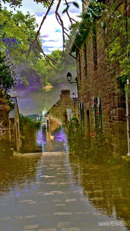 Locronan apr&egrave;s la pluie