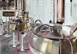 Salle de brassage de la trappiste de Rochefort.